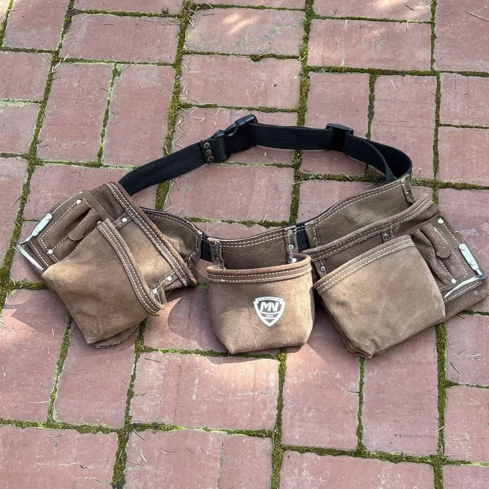 McGuire Nicholas Cowhide Tool Belt Construction Leather Apron Dual Hammer Loop